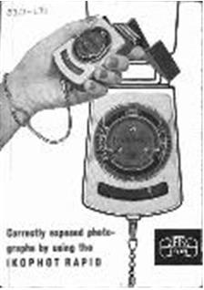 Zeiss Ikon Ikophot manual. Camera Instructions.